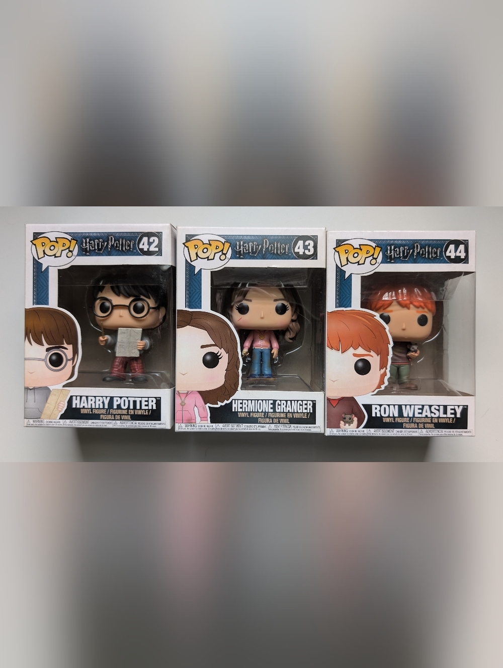 Funko Pop! Harry Potter Trio - Harry #42, Hermione #43, & Ron #44 Vinyl Figures